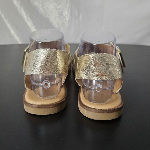 Franco Sarto Gold Strappy Flat Sandals Sz 8 - Picture 6 of 8